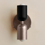Up Down Wall Sconce - Pewter Canopy / Black Upper Shade