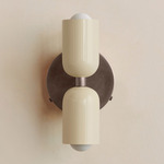 Up Down Wall Sconce - Pewter Canopy / Bone Upper Shade