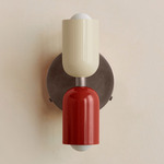 Up Down Wall Sconce - Pewter Canopy / Bone Upper Shade