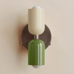 Up Down Wall Sconce - Pewter Canopy / Bone Upper Shade