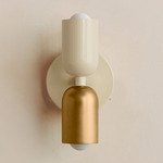 Up Down Wall Sconce - Bone Canopy / Bone Upper Shade