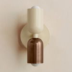 Up Down Wall Sconce - Bone Canopy / Bone Upper Shade