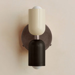 Up Down Wall Sconce - Pewter Canopy / Bone Upper Shade