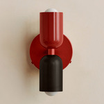 Up Down Wall Sconce - Oxide Red Canopy / Oxide Red Upper Shade
