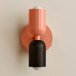 Up Down Wall Sconce - Peach Canopy / Peach Upper Shade