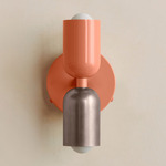 Up Down Wall Sconce - Peach Canopy / Peach Upper Shade