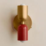Up Down Wall Sconce - Brass Canopy / Brass Upper Shade