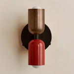 Up Down Wall Sconce - Blackened Brass Canopy / Patina Brass Upper Shade