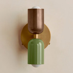 Up Down Wall Sconce - Brass Canopy / Patina Brass Upper Shade