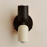 Up Down Wall Sconce - Blackened Brass Canopy / Blackened Brass Upper Shade
