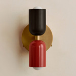 Up Down Wall Sconce - Brass Canopy / Blackened Brass Upper Shade