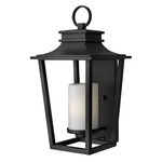 Sullivan Outdoor Wall Light - Black / Etched Opal