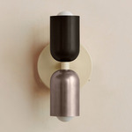 Up Down Wall Sconce - Bone Canopy / Blackened Brass Upper Shade