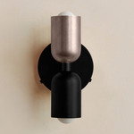 Up Down Wall Sconce - Black Canopy / Pewter Upper Shade