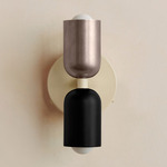 Up Down Wall Sconce - Bone Canopy / Pewter Upper Shade