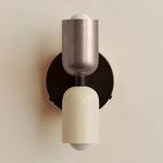 Up Down Wall Sconce - Blackened Brass Canopy / Pewter Upper Shade
