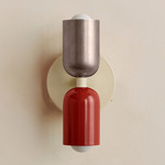 Up Down Wall Sconce - Bone Canopy / Pewter Upper Shade