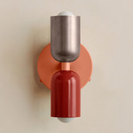 Up Down Wall Sconce - Peach Canopy / Pewter Upper Shade