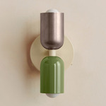Up Down Wall Sconce - Bone Canopy / Pewter Upper Shade