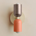 Up Down Wall Sconce - Bone Canopy / Pewter Upper Shade