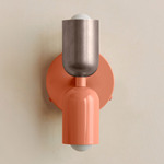 Up Down Wall Sconce - Peach Canopy / Pewter Upper Shade