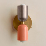 Up Down Wall Sconce - Brass Canopy / Pewter Upper Shade
