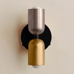 Up Down Wall Sconce - Black Canopy / Pewter Upper Shade