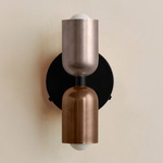 Up Down Wall Sconce - Black Canopy / Pewter Upper Shade