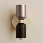 Up Down Wall Sconce - Bone Canopy / Pewter Upper Shade