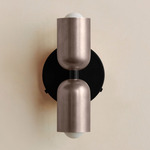 Up Down Wall Sconce - Black Canopy / Pewter Upper Shade