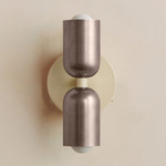 Up Down Wall Sconce - Bone Canopy / Pewter Upper Shade