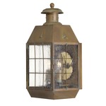 Nantucket Large Outdoor Wall Sconce - Aged Brass / Clear Seedy