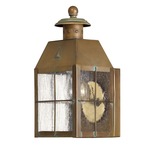 Nantucket Small Outdoor Wall Sconce - Aged Brass / Clear Seedy