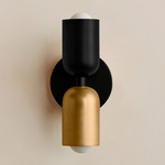 Up Down Slim Wall Sconce - Black Canopy / Black Upper Shade