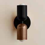 Up Down Slim Wall Sconce - Black Canopy / Black Upper Shade