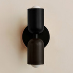 Up Down Slim Wall Sconce - Black Canopy / Black Upper Shade
