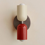 Up Down Slim Wall Sconce - Pewter Canopy / Bone Upper Shade