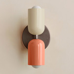 Up Down Slim Wall Sconce - Pewter Canopy / Bone Upper Shade