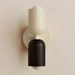Up Down Slim Wall Sconce - Bone Canopy / Bone Upper Shade