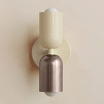 Up Down Slim Wall Sconce - Bone Canopy / Bone Upper Shade