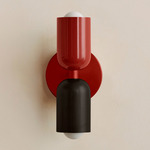 Up Down Slim Wall Sconce - Oxide Red Canopy / Oxide Red Upper Shade
