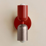 Up Down Slim Wall Sconce - Oxide Red Canopy / Oxide Red Upper Shade
