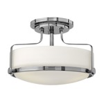 Harper Semi Flush Mount - Chrome / Etched Opal