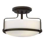 Harper Semi Flush Mount - Oil Rubbed Bronze / Etched Opal