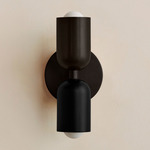 Up Down Slim Wall Sconce - Blackened Brass Canopy / Blackened Brass Upper Shade