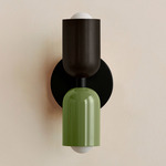 Up Down Slim Wall Sconce - Black Canopy / Blackened Brass Upper Shade