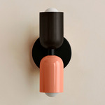 Up Down Slim Wall Sconce - Black Canopy / Blackened Brass Upper Shade