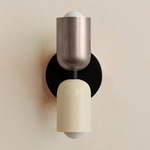 Up Down Slim Wall Sconce - Black Canopy / Pewter Upper Shade