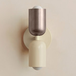 Up Down Slim Wall Sconce - Bone Canopy / Pewter Upper Shade