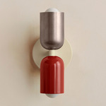 Up Down Slim Wall Sconce - Bone Canopy / Pewter Upper Shade
